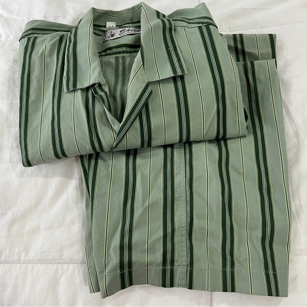 Shick Men’s Pajamas Sleep Lounge Button Top Elastic Waist Pants Cotton Blend 44